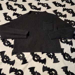 Classic Black Crewneck Crop Sweater